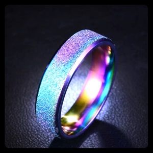 Rainbow 🌈 frosted coated ring